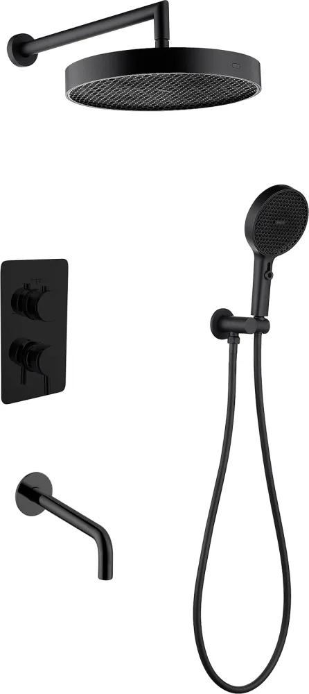 Комплект для душа Boheme Cell, чёрный матовый