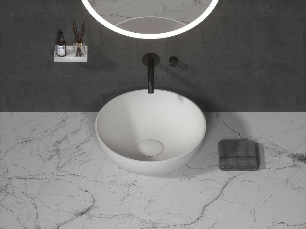 Раковина накладная Ø35 см ArmadiArt Corian Slim