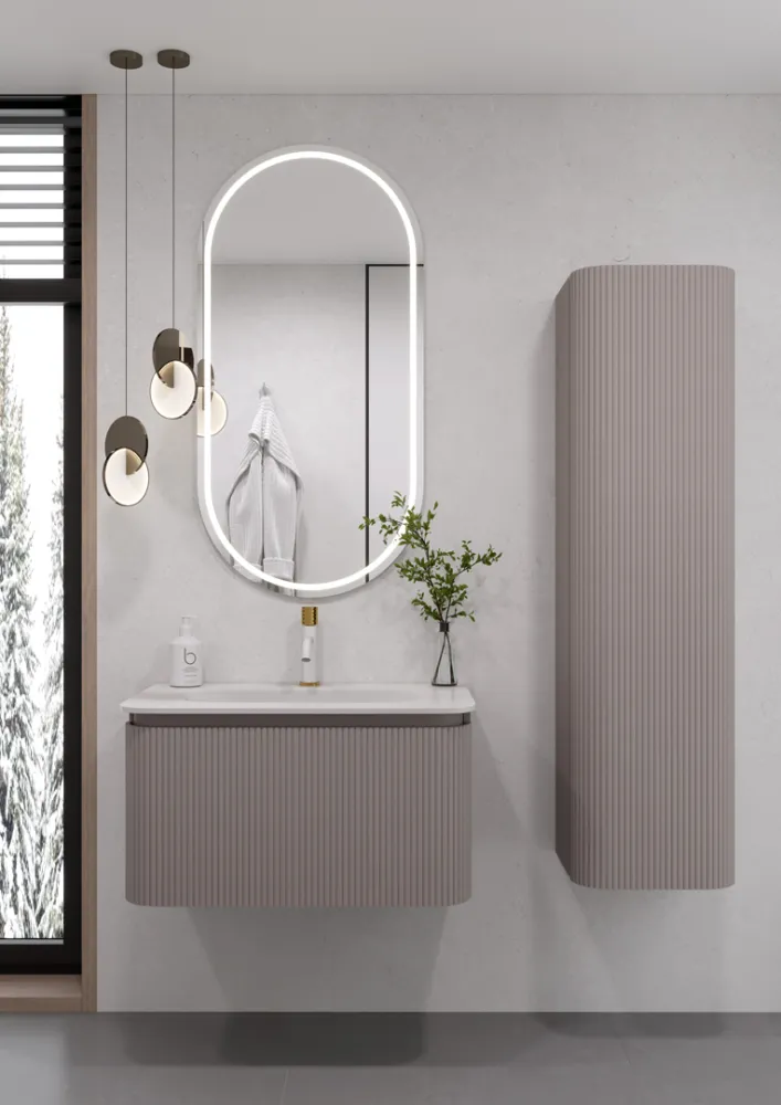Полка рифленая ArmadiArt OVALE 1 80CM DELMAR тумба + раковина