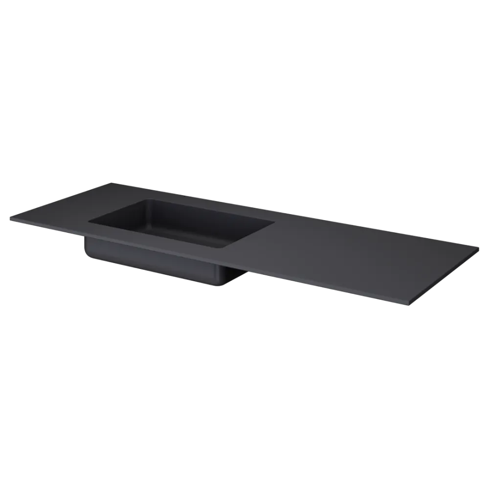 Раковина-моноблок ArmadiArt QUATRO 140 ANTHRACITE (асимметричная)