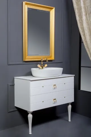 Тумба под раковину 120 см ArmadiArt Vallessi Avantgarde Piazza, белый / золото