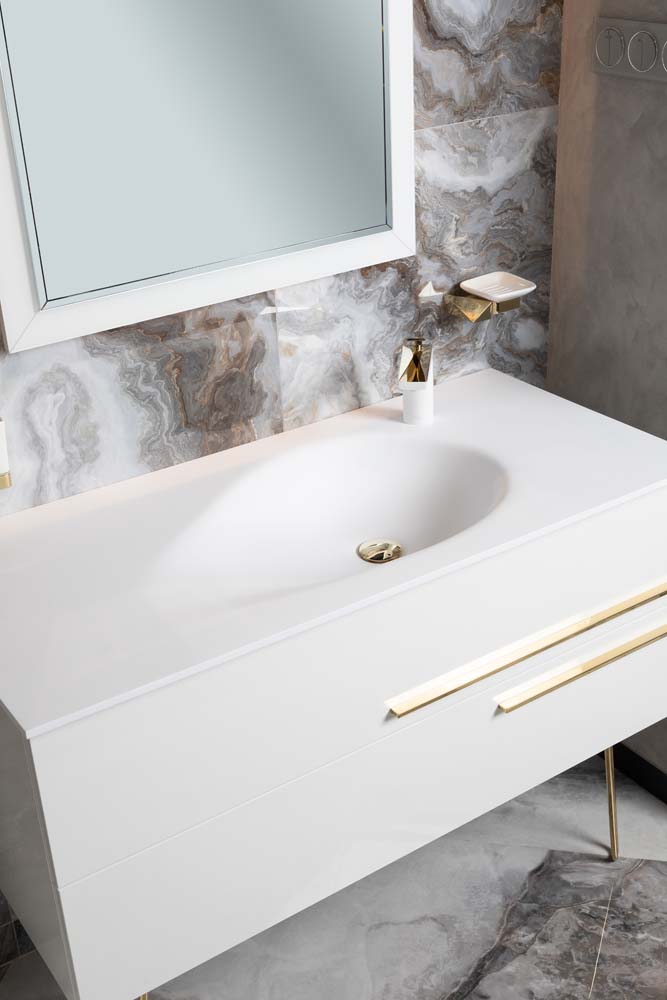 Раковина ArmadiArt Corian Drop с тумбой
