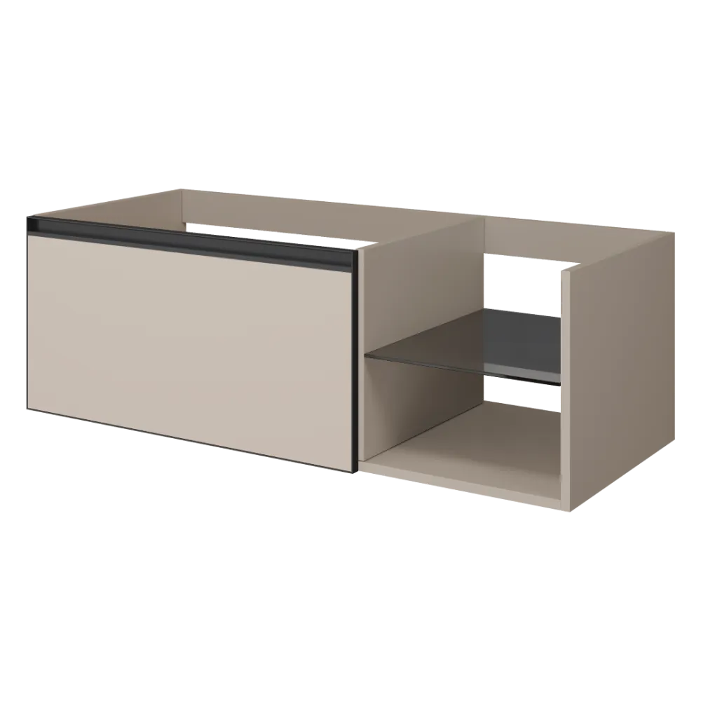 Тумба ArmadiArt QUATRO 6 120см (80+40) DAPHNE профиль ANTHRACITE c подсветкой