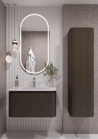 Полка ArmadiArt OVALE 1 80CM ШПОН тумба + раковина