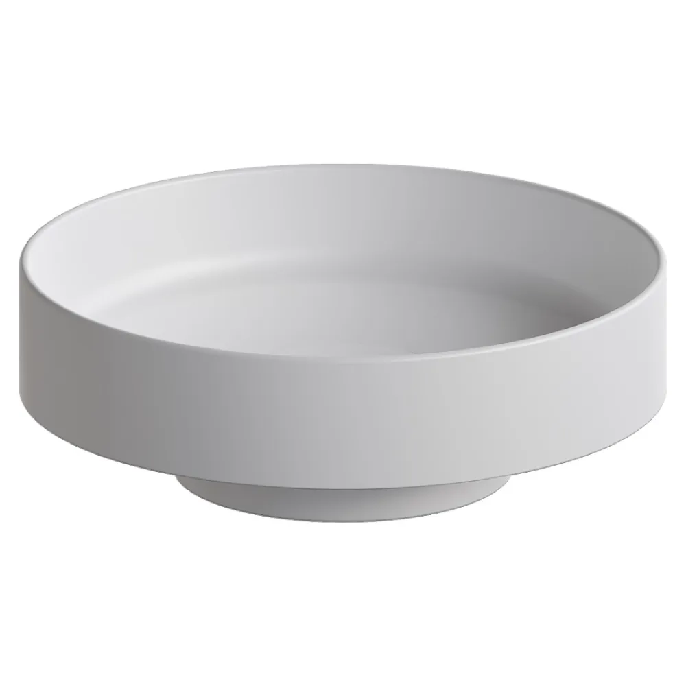 Раковина накладная Ø40 см ArmadiArt Sole Corian, белый матовый