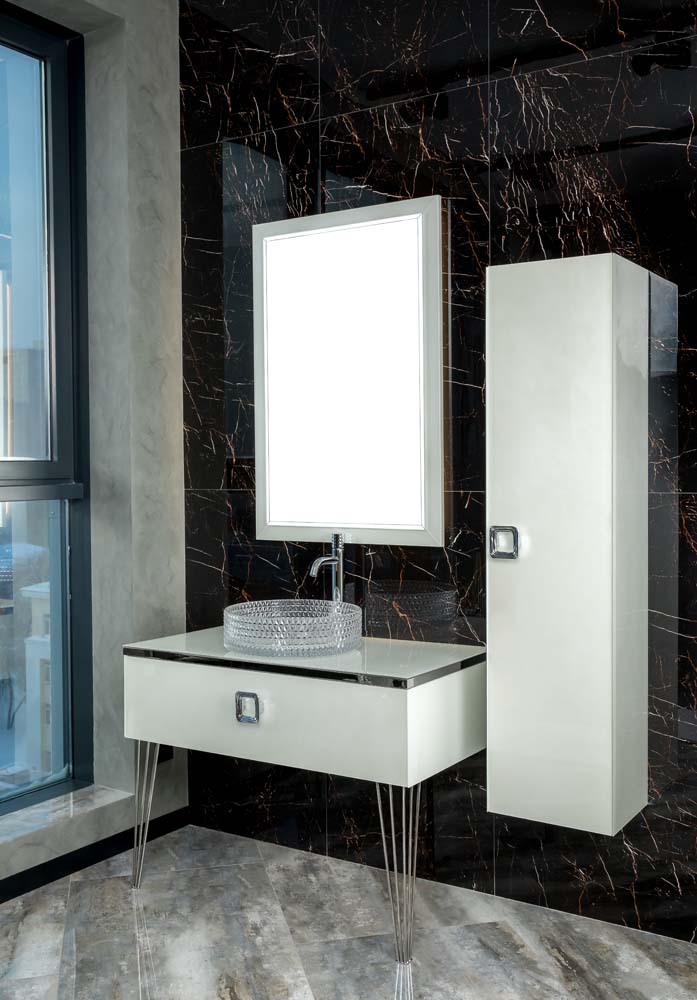 Столешница стеклянная 100 см ArmadiArt Lucido 853-100-W