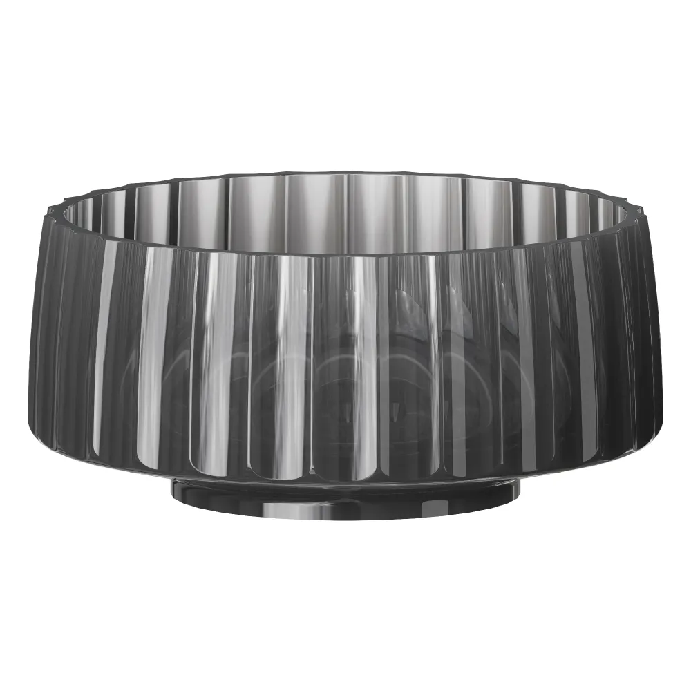 Раковина круглая рифленая Boheme, полиэфирная GLOW цвет TRANSPARENT GREY, золото