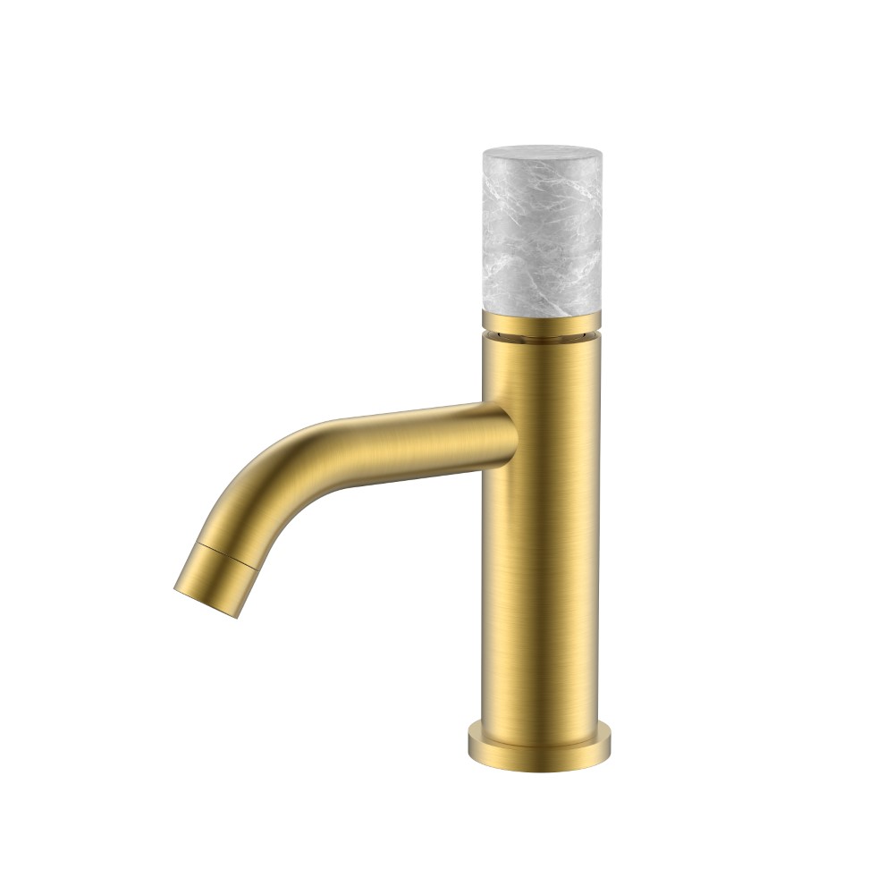 Смеситель Boheme STICK для умыв. низ MARBLE GREY, золото матовое