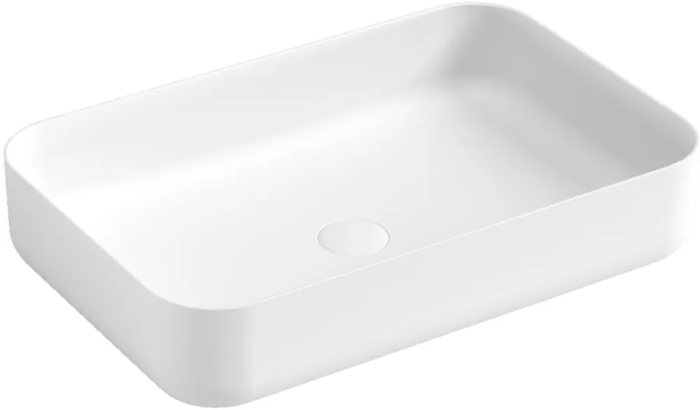 Раковина накладная 60 см ArmadiArt Corian Slim, белый матовый