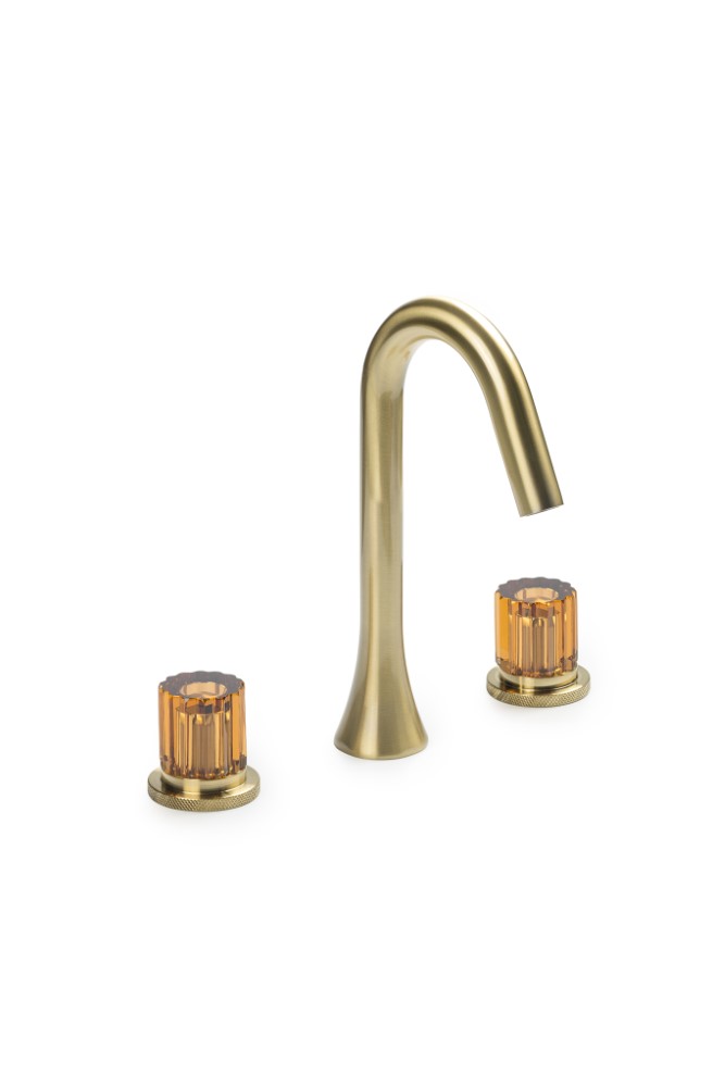 Смеситель из стены Boheme SWAN на 3 отв ELEGANTE AMBER, золото матовое