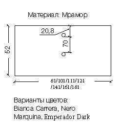 Столешница мрамор ArmadiArt 81см Bianca Carrera под LV-6 чашу
