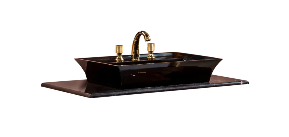 Столешница мрамор ArmadiArt 101см Black Toros под LV-6 чашу