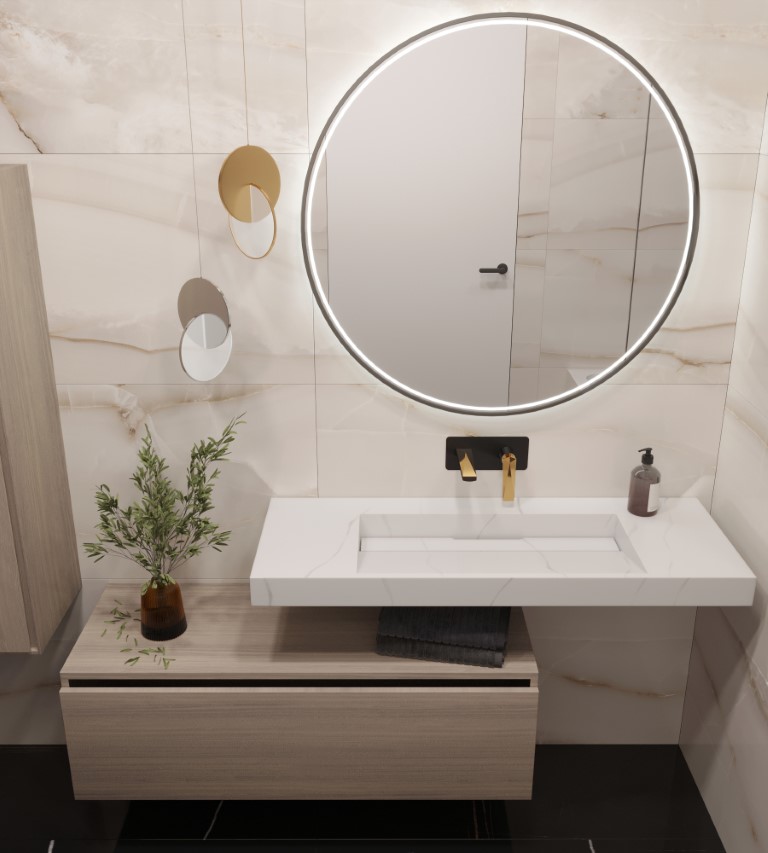 Раковина 120 см ArmadiArt Flat с тумбой
