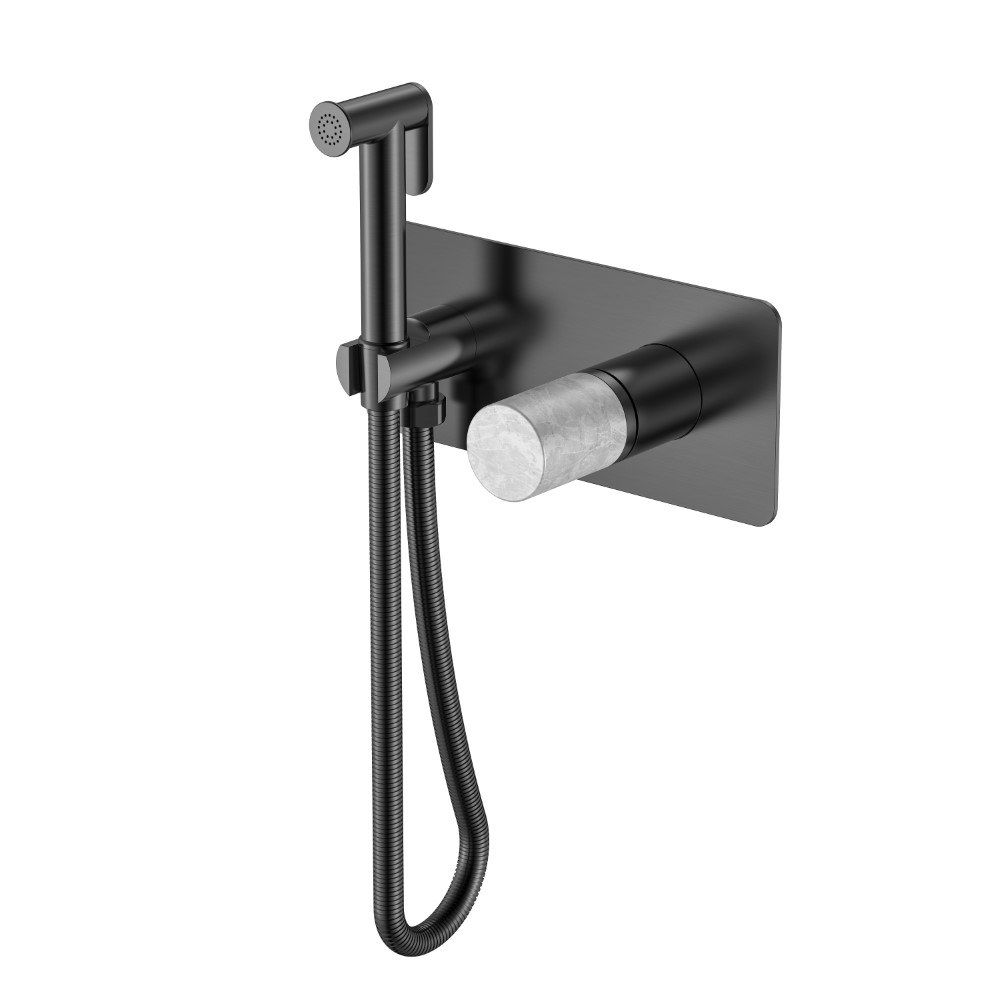 Смеситель гигиенический Boheme STICK MARBLE GREY, графит