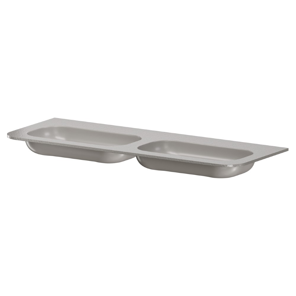 Раковина моноблок ArmadiArt VOI 140см STONE FINISH STONE GREY