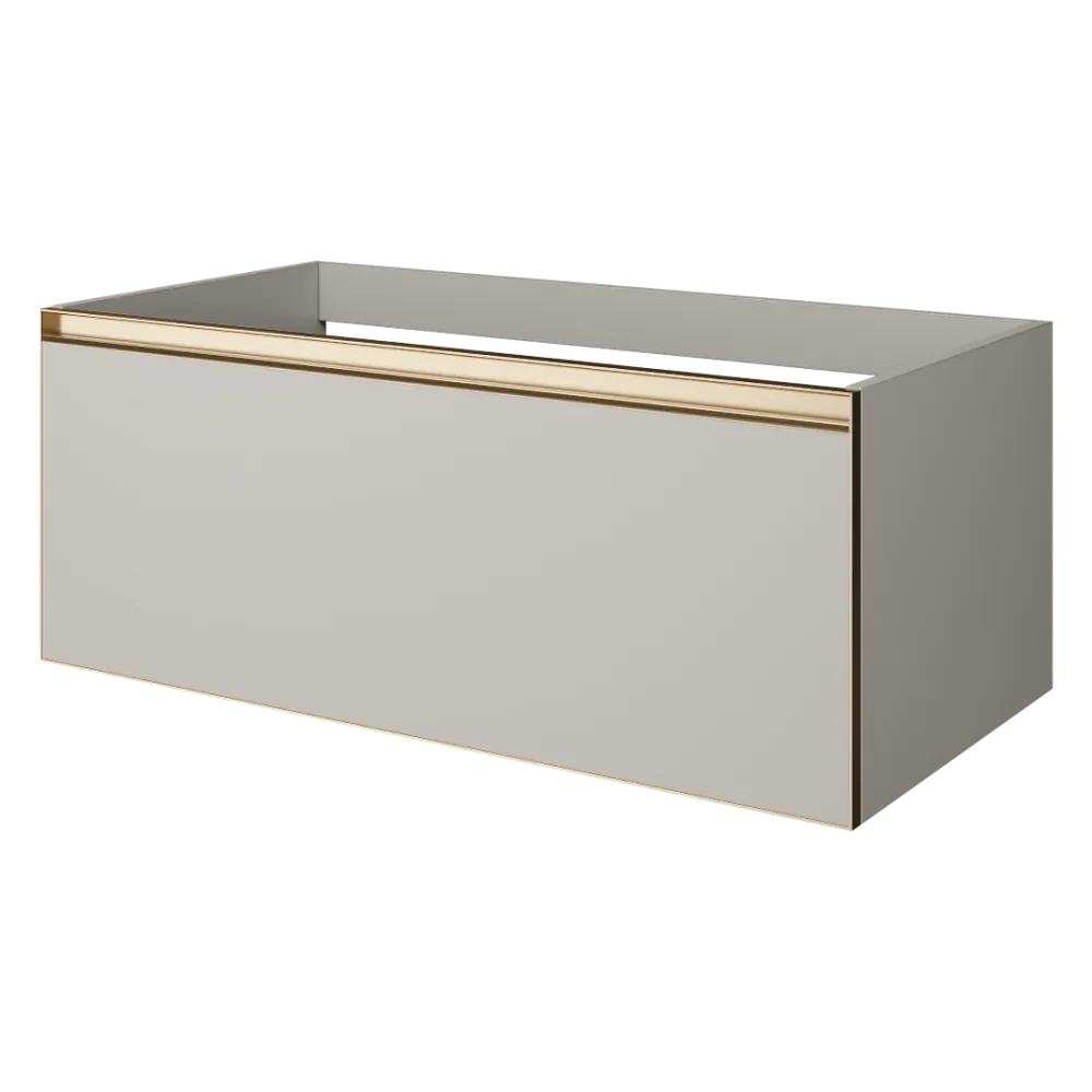 Тумба ArmadiArt QUATRO 1 100CM CASHMERE профиль MATT, золото матовое