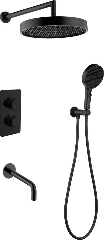 Комплект для душа Boheme Cell, чёрный матовый