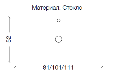 Столешница стекло ArmadiArt 110см прямая BLACK