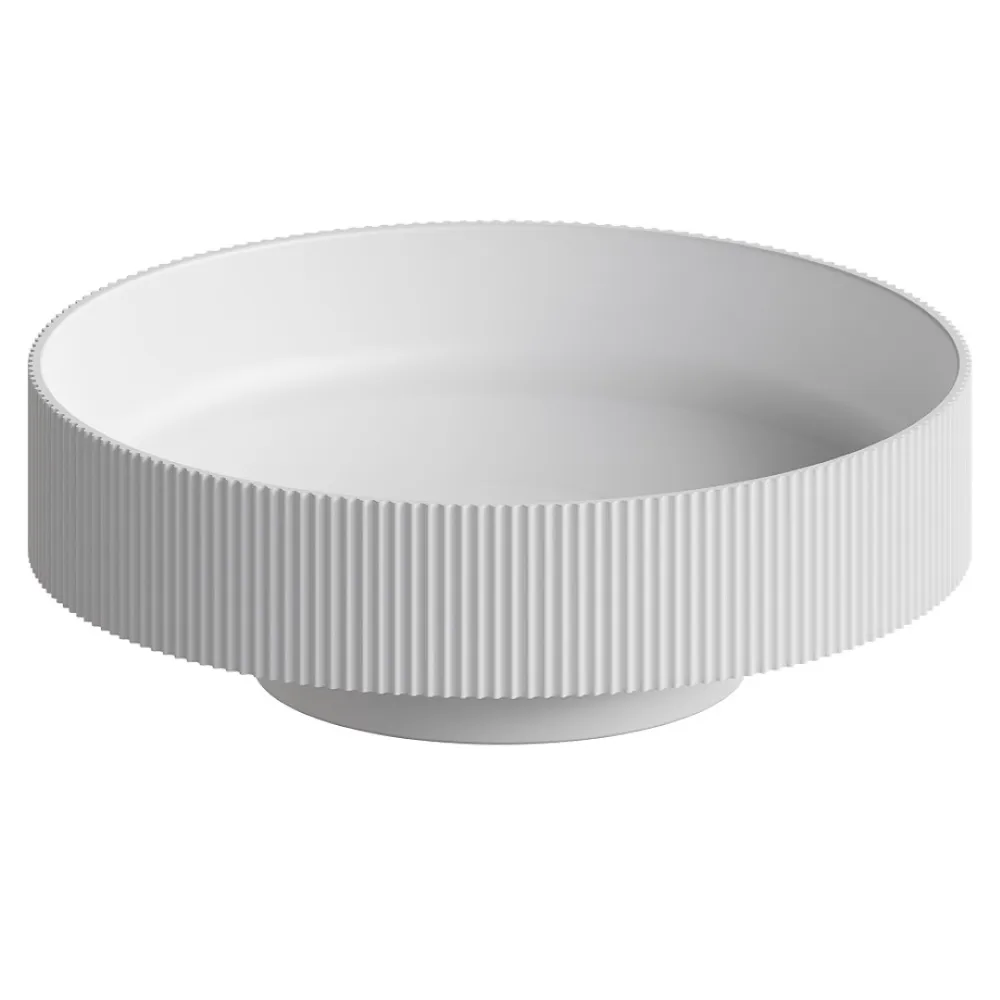 Раковина накладная Ø40 см ArmadiArt Sole Corian, белый матовый