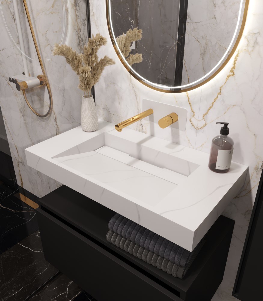 Раковина 80 см ArmadiArt Flat с тумбой